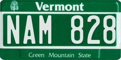 VT license plate NAM828