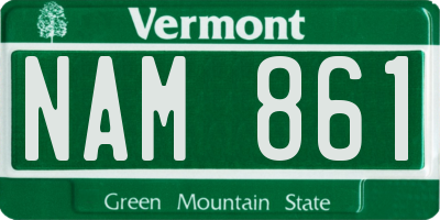 VT license plate NAM861