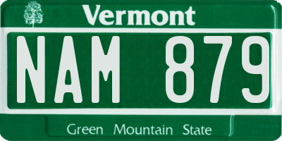 VT license plate NAM879