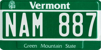 VT license plate NAM887