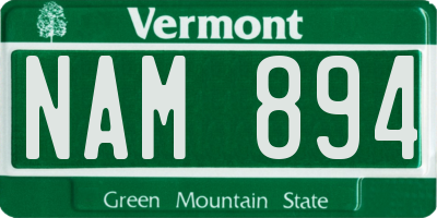 VT license plate NAM894