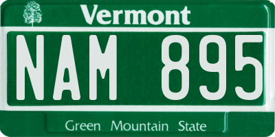 VT license plate NAM895
