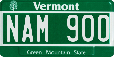 VT license plate NAM900