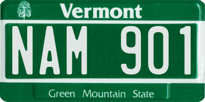 VT license plate NAM901