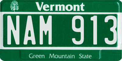 VT license plate NAM913