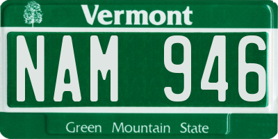 VT license plate NAM946