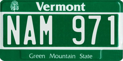 VT license plate NAM971