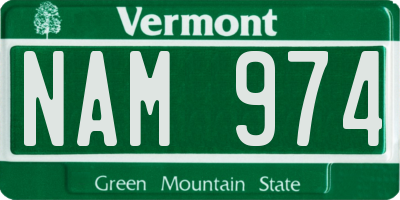 VT license plate NAM974