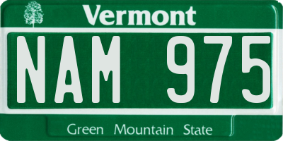 VT license plate NAM975