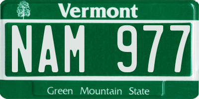VT license plate NAM977