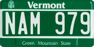 VT license plate NAM979