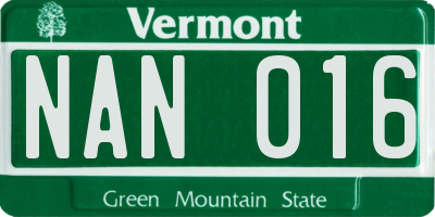 VT license plate NAN016