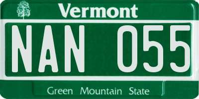 VT license plate NAN055