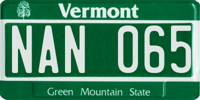 VT license plate NAN065
