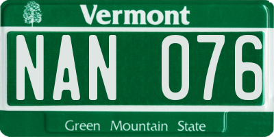 VT license plate NAN076
