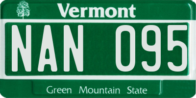 VT license plate NAN095