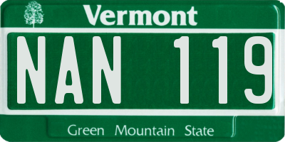 VT license plate NAN119