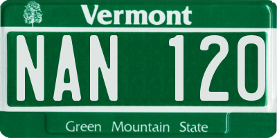 VT license plate NAN120