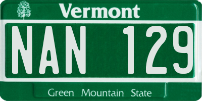 VT license plate NAN129