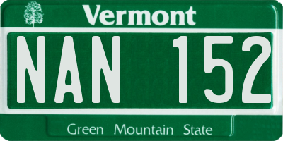 VT license plate NAN152
