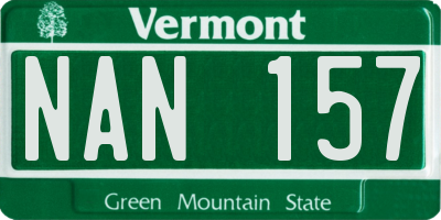 VT license plate NAN157