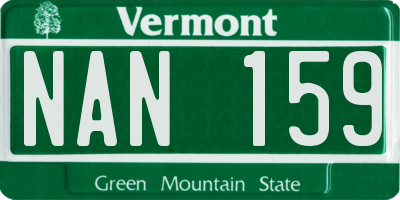 VT license plate NAN159