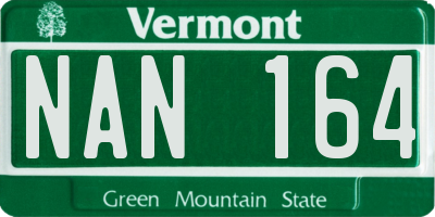 VT license plate NAN164