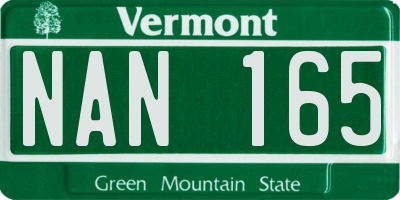 VT license plate NAN165
