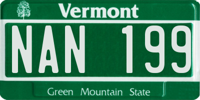 VT license plate NAN199