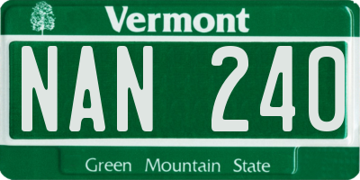 VT license plate NAN240