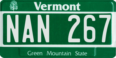 VT license plate NAN267