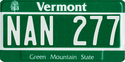VT license plate NAN277