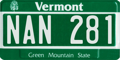 VT license plate NAN281