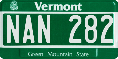 VT license plate NAN282