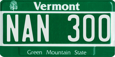 VT license plate NAN300