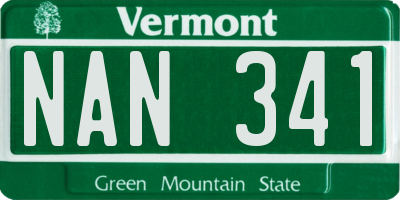 VT license plate NAN341