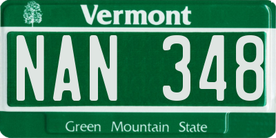 VT license plate NAN348