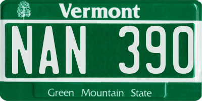 VT license plate NAN390