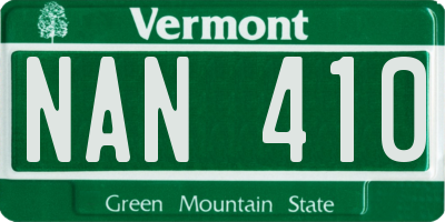 VT license plate NAN410