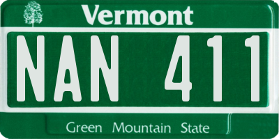 VT license plate NAN411