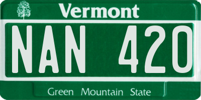 VT license plate NAN420