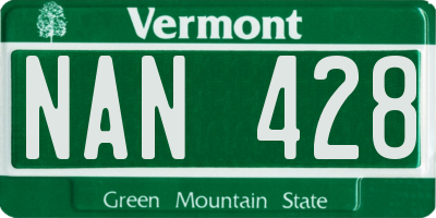 VT license plate NAN428