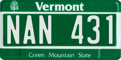 VT license plate NAN431