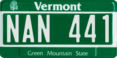 VT license plate NAN441