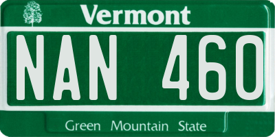 VT license plate NAN460