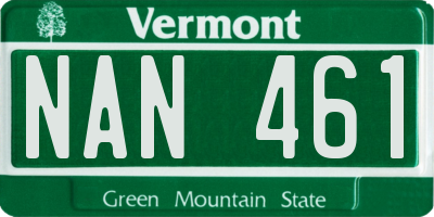 VT license plate NAN461