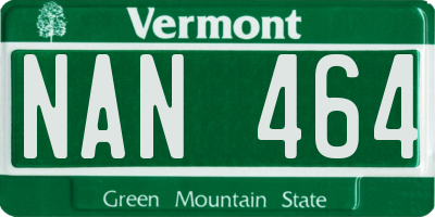 VT license plate NAN464