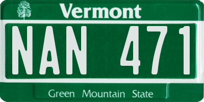 VT license plate NAN471