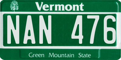 VT license plate NAN476