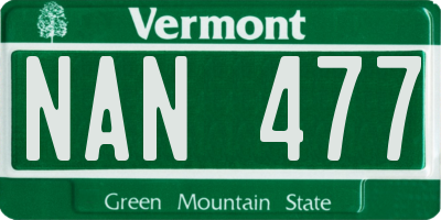 VT license plate NAN477